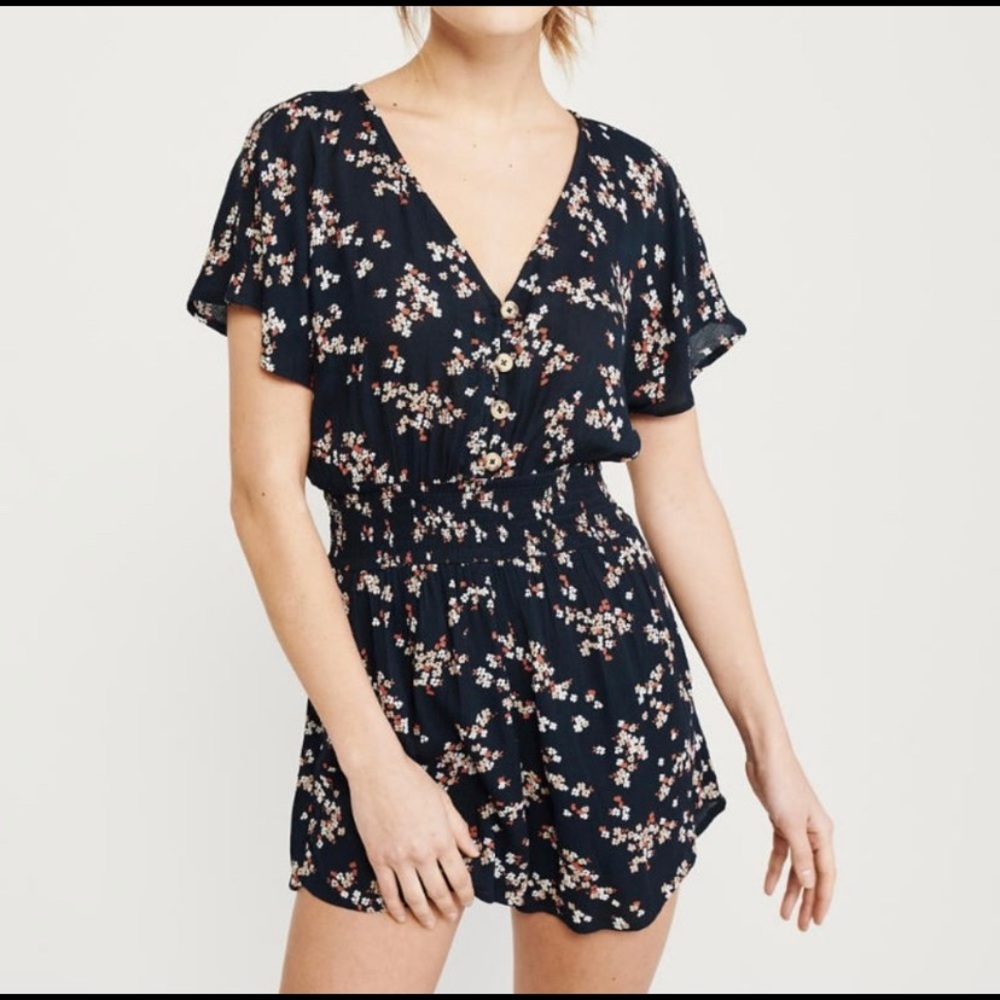 Abercrombie Kimono-Style Romper with Floral Design